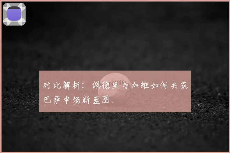 对比解析：佩德里与加维如何共筑巴萨中场新蓝图。